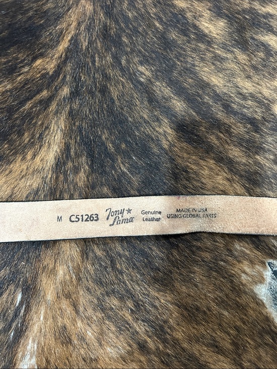Tony Lama Accessories - Tony Lama Tan Leather Belt with Branded Stamp